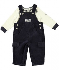 Guess Kids Baby Boy 0-9 Months Long Sleeve Rocking Baby Overall Set (3-6 Months, Navy) Guess Kids Baby Boy 0-9 Months Long Sleeve Rocking Baby Overall Set (3-6 Months, Navy)
