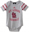 MLB Infant St. Louis Cardinals S/S Foldover Neck Creeper (Heather Grey, 18mos)