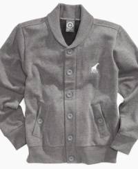 It may be styled like a varsity jacket, but this LRG cardigan has all the comfy softness of his favorite sweater-plus the practicality of being machine-washable. It may be styled like a varsity jacket, but this LRG cardigan has all the comfy softness of his favorite sweater-plus the practicality of being machine-washable.