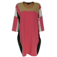 DKNY Colorblock Silk Dress Ultra Pink Small DKNY Colorblock Silk Dress Ultra Pink Small