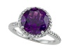 Genuine Amethyst Ring by Effy Collection® in 14 kt White Gold Size 5