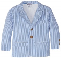 Kitestrings Boys 2-7 Toddler Boys Cotton Seersucker Blazer, Blue Stripe, 2T