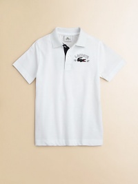 An everyday essential, this cotton polo shirt features an oversized croc for signature style.Polo collarShort sleevesButton-frontCottonMachine washImported Please note: Number of buttons may vary depending on size ordered. An everyday essential, this cotton polo shirt features an oversized croc for signature style.Polo collarShort sleevesButton-frontCottonMachine washImported Please note: Number of buttons may vary depending on size ordered.