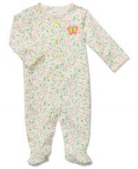 She'll be cozy and comfortable in Carter's footed sleeper. She'll be cozy and comfortable in Carter's footed sleeper.