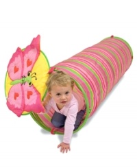 They'll feel like they're emerging from a cocoon in this darling striped tunnel from Melissa and Doug. They'll feel like they're emerging from a cocoon in this darling striped tunnel from Melissa and Doug.