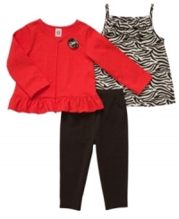Ready for any weather. Keep her cool in a stylish tank and leggings and add a cardigan when it's time to warm up, all with this 3-piece set from Carter's. Ready for any weather. Keep her cool in a stylish tank and leggings and add a cardigan when it's time to warm up, all with this 3-piece set from Carter's.