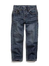 GUESS Kids Boys Little Boy Brit Rocker Jeans - Script Wa, DARK STONEWASH (3T) GUESS Kids Boys Little Boy Brit Rocker Jeans - Script Wa, DARK STONEWASH (3T)