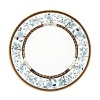 Like palace grounds with meticulous landscaping, Palatial Garden is a study in detail. The accent plate is a work of art in itself showcasing a majestic pheasant. Luscious chocolate and turquoise hues banded in precious gold accent beautiful floral designs to create this regal pattern.