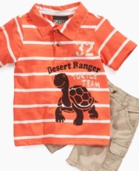 Not just a mirage. He really will be as cute as everyone thinks in this darling polo shirt and short set from Nannette. Not just a mirage. He really will be as cute as everyone thinks in this darling polo shirt and short set from Nannette.