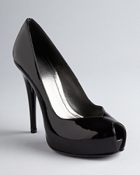The perfect peep toe pumps? Maybe: Stuart Weitzman's have sleek covered platforms in slick patent that will make everyone else sick with envy. The perfect peep toe pumps? Maybe: Stuart Weitzman's have sleek covered platforms in slick patent that will make everyone else sick with envy.