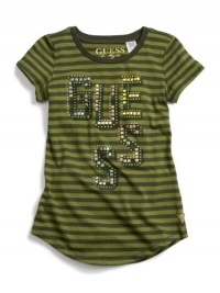 GUESS Kids Girls Striped GUESS Kids Girls Logo Tee, DUSTY GREEN (7/8) GUESS Kids Girls Striped GUESS Kids Girls Logo Tee, DUSTY GREEN (7/8)