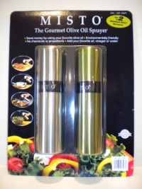 Misto The Gourment Olive Oil Sprayer (Silver & Olive Green / Pack of 2) Misto The Gourment Olive Oil Sprayer (Silver & Olive Green / Pack of 2)