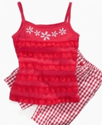 Picnic perfect! She'll be ready for any warm-weather activity in this adorable tank and plaid short set from Nannette. (Clearance) Picnic perfect! She'll be ready for any warm-weather activity in this adorable tank and plaid short set from Nannette. (Clearance)