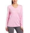 Hue Womens Long Sleeve Sleep V-neck Sleep Tee