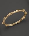 18K yellow gold mimics bamboo's natural beauty.