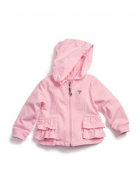 Guess Ruffle Chiffon Hoodie (Sizes 2T - 4T) - pink, 2t Guess Ruffle Chiffon Hoodie (Sizes 2T - 4T) - pink, 2t