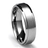 6MM Titanium Ring Wedding Band with Flat Brushed Top and Polished Finish Edges (Available in Sizes 4 to 11)