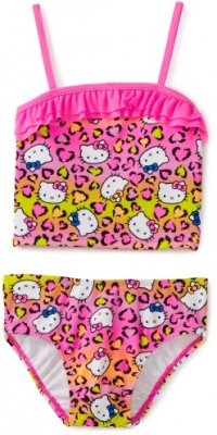 Hello Kitty Girl's 7-16 Animal Ruffle Tankini Set, Hot Pink, 10/12 Hello Kitty Girl's 7-16 Animal Ruffle Tankini Set, Hot Pink, 10/12
