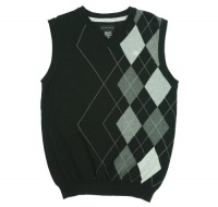 Sean John Argyle Sweater Vest Black S Sean John Argyle Sweater Vest Black S