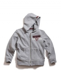 GUESS Kids Boys Zip Front Hoodie, GREY HEATHER (16/18) GUESS Kids Boys Zip Front Hoodie, GREY HEATHER (16/18)