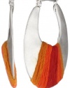 Kenneth Cole New York Urban Fire Multi-Colored Thread Wrapped Oval Hoop Earrings