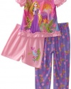 Komar Kids Girls 2-6X Lovely Princess 3 Piece Pajama Set, Pink, 2T