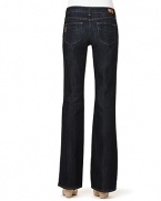 Paige Denim Laurel Canyon jeans in McKinley wash are boot cut with signature whip stitching on back pocket.