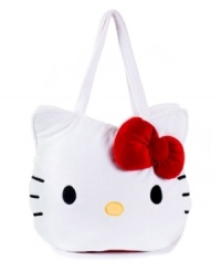 She can keep all her necessary accessories close by with this adorable plush Hello Kitty tote. She can keep all her necessary accessories close by with this adorable plush Hello Kitty tote.