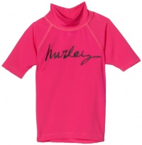 Hurley Girls 2-6x One And Only Crew Neck Rash Guard Shirt, Pink, Medium Hurley Girls 2-6x One And Only Crew Neck Rash Guard Shirt, Pink, Medium