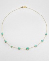 From the Rock Candy Collection. Bright faceted turquoise shapes, framed in gold, are stationed along a delicate chain.Turquoise18k yellow goldChain length, about 16-18 (adjustable)Lobster claspImported