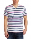 Joe's Jeans Men's Short Sleeve V-Neck Stripe Jersey