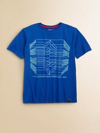 A mirrored graphic print adds casual-cool style to this basic tee. Ribbed crewneckShort sleevesCottonMachine washImported A mirrored graphic print adds casual-cool style to this basic tee. Ribbed crewneckShort sleevesCottonMachine washImported