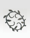 Inspired by the lush growth of an enchanted fairytale forest, this curling vine design is sand cast and sculpted into a graceful trivet.From the Vine Collection Oxidized bronze 7½W x 7½L Nickelplate Hand wash Imported