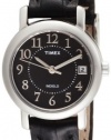 Timex Women's T2N335 Elevated Classics Dress Black Leather Strap Watch