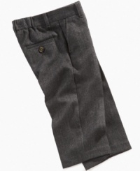 Herringbone keeps him handsome for that special occasion with this Tommy Hilfiger dress pants. Herringbone keeps him handsome for that special occasion with this Tommy Hilfiger dress pants.