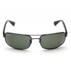 New Ray Ban RB3445 002/58 Black/Crystal Green Lens 61mm Polarized Sunglasses