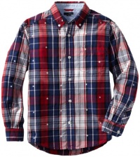 Tommy Hilfiger Boys 8-20 Tommy Plaid Shirt Long Sleeve, Flag Blue, Medium Tommy Hilfiger Boys 8-20 Tommy Plaid Shirt Long Sleeve, Flag Blue, Medium