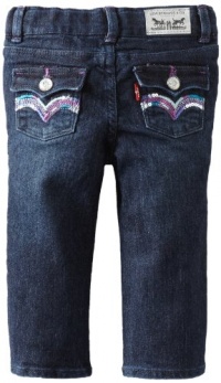 Levi's Baby-Girls Infant Love Lurex Slim Straight Jean, Jet Set, 12 Months