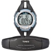 Timex Ironman Road Trainer Heart Rate Monitor Watch, Black/Silver/Blue, Mid Size