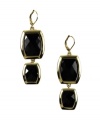 A classic piece in complementary color. Earrings by AK Anne Klein feature a simple design in rounded, plastic jet beads. Crafted in gold tone mixed metal. Approximate drop: 1-3/4 inches.