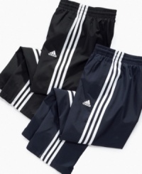 No matter what he's doing, he'll look good crossing the finish line in these adidas track pants. No matter what he's doing, he'll look good crossing the finish line in these adidas track pants.