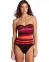 La Blanca Women's Rainbow Coalition 1 Piece Cup Bandeau, Red, 8