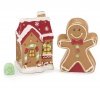 Gingerbread Man and Gingerbread House Salt & Pepper Shaker Set Whimsical Christmas Decor