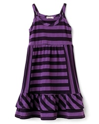 She love the flouncy double-tiered ruffle skirt and mish-mash stripe pattern of the Waldo dress from Little Ella. She love the flouncy double-tiered ruffle skirt and mish-mash stripe pattern of the Waldo dress from Little Ella.
