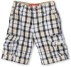 Levi's Boys 2-7 Cargo Short, Blue And White Plaid, 6