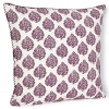 A rich, eggplant-hued topiary print awakens this natural linen pillow from JR by John Robshaw.