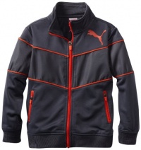 Puma - Kids Boys 2-7 Little Textured Tricot Jacket, Grey, 5 Puma - Kids Boys 2-7 Little Textured Tricot Jacket, Grey, 5