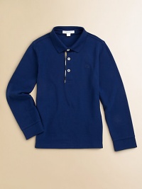 This long-sleeved version of the classic in pique mesh is an essential part of every young man's wardrobe.Ribbed polo collarLong sleeves with ribbed cuffsButton placket with woven check trimEmbroidered logo at chestEven split hemCottonMachine washImported Please note: Number of buttons may vary depending on size ordered. This long-sleeved version of the classic in pique mesh is an essential part of every young man's wardrobe.Ribbed polo collarLong sleeves with ribbed cuffsButton placket with woven check trimEmbroidered logo at chestEven split hemCottonMachine washImported Please note: Number of buttons may vary depending on size ordered.