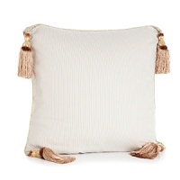 A geometric pattern in delicate colors makes this Euro sham a graceful addition to the collection. Tassels accent each corner. A geometric pattern in delicate colors makes this Euro sham a graceful addition to the collection. Tassels accent each corner.