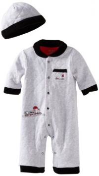Little Me Baby-Boys Newborn Train Trip Coverall And Hat, Grey Multi, 3 Months Little Me Baby-Boys Newborn Train Trip Coverall And Hat, Grey Multi, 3 Months
